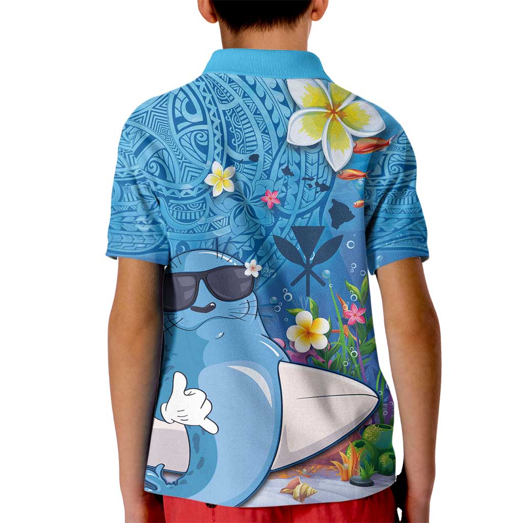 Aloha Hawaiian Monk Seal Kid Polo Shirt Polynesian Tattoo The Ocean and Undersea Vibe