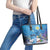 Aloha Hawaiian Monk Seal Leather Tote Bag Polynesian Tattoo The Ocean and Undersea Vibe