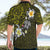 Hawaiian Turtle and Plumeria Hawaiian Shirt Polynesian Tattoo and Tribal Elements Pattern Yellow Color