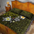 Hawaiian Turtle and Plumeria Quilt Bed Set Polynesian Tattoo and Tribal Elements Pattern Yellow Color