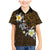 Hawaiian Turtle and Plumeria Family Matching Mermaid Dress and Hawaiian Shirt Polynesian Tattoo and Tribal Elements Pattern Orange Color