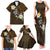 Hawaiian Turtle and Plumeria Family Matching Tank Maxi Dress and Hawaiian Shirt Polynesian Tattoo and Tribal Elements Pattern Orange Color