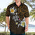 Hawaiian Turtle and Plumeria Hawaiian Shirt Polynesian Tattoo and Tribal Elements Pattern Orange Color