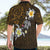 Hawaiian Turtle and Plumeria Hawaiian Shirt Polynesian Tattoo and Tribal Elements Pattern Orange Color