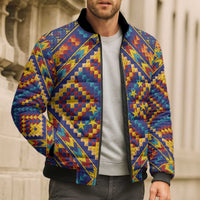 Kolose-Tuvalu Crochet Bomber Puffer Jacket with Polynesian and Pacific Tattoos - Polynesian Pride