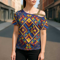 Kolose-Tuvalu Crochet Cross Shoulder Shirt with Polynesian and Pacific Tattoos - Polynesian Pride