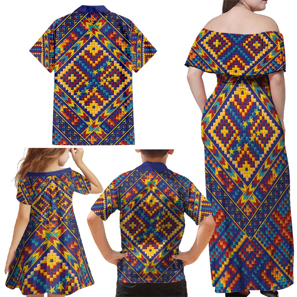 Kolose-Tuvalu Crochet Family Matching Off Shoulder Maxi Dress and Hawaiian Shirt with Polynesian and Pacific Tattoos LT03 - Polynesian Pride