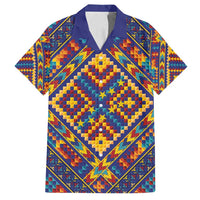 Kolose-Tuvalu Crochet Family Matching Off Shoulder Maxi Dress and Hawaiian Shirt with Polynesian and Pacific Tattoos LT03 Dad's Shirt - Short Sleeve Navy - Polynesian Pride