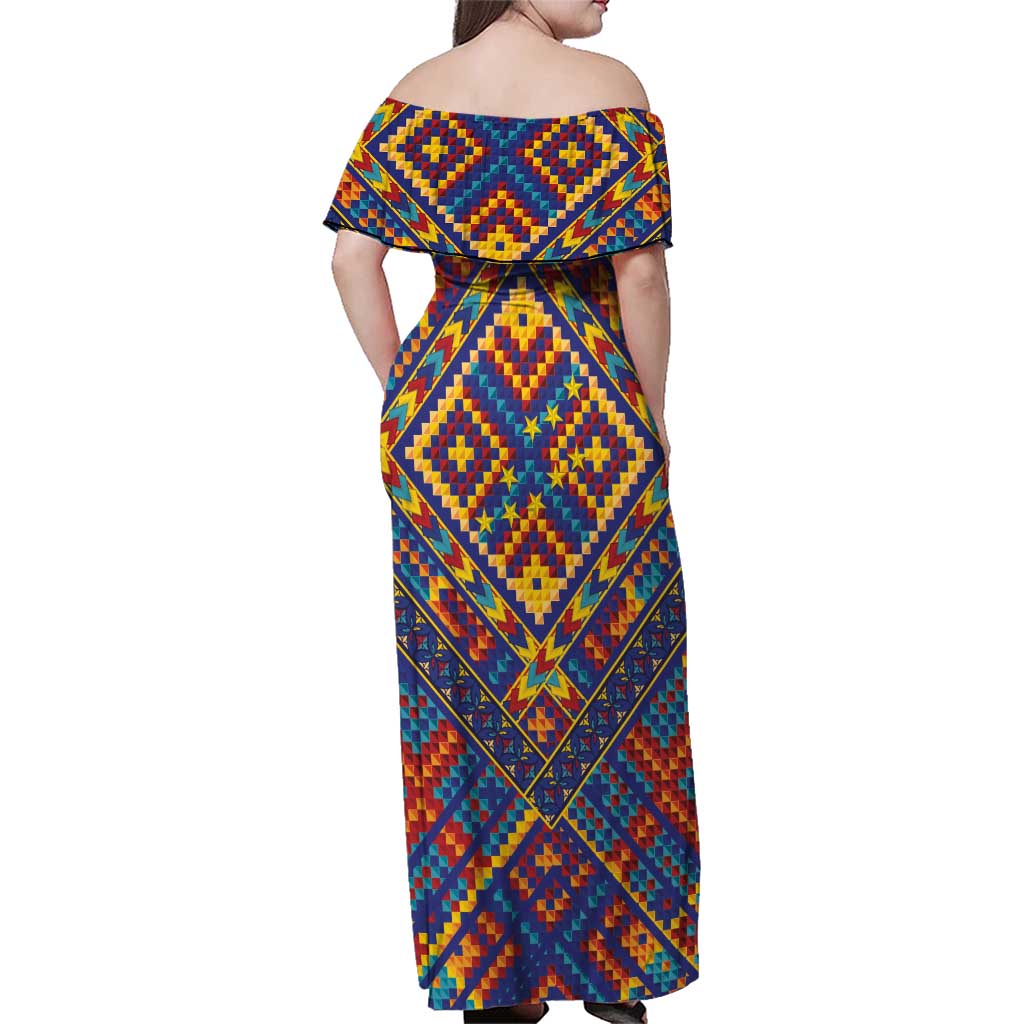 Kolose-Tuvalu Crochet Family Matching Off Shoulder Maxi Dress and Hawaiian Shirt with Polynesian and Pacific Tattoos LT03 - Polynesian Pride