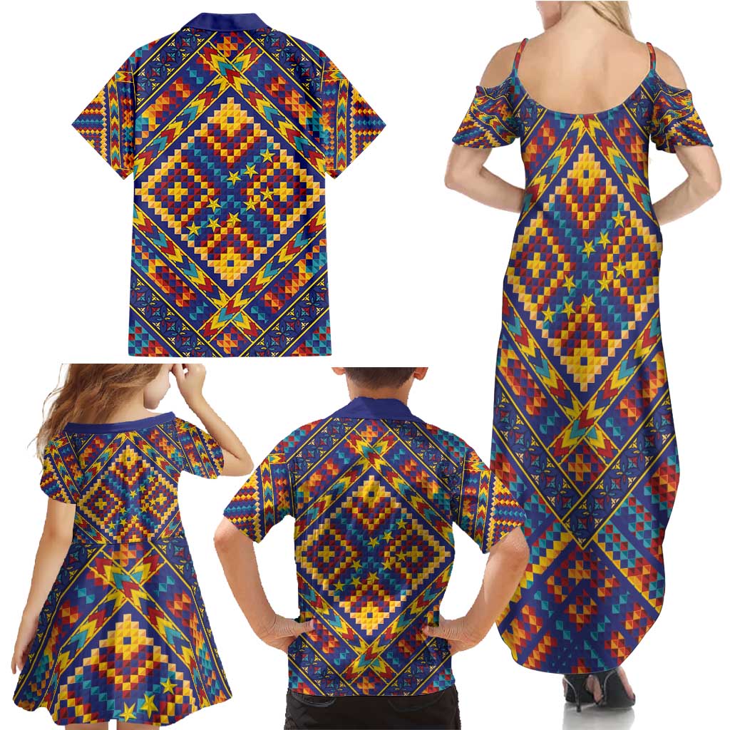 Kolose-Tuvalu Crochet Family Matching Summer Maxi Dress and Hawaiian Shirt with Polynesian and Pacific Tattoos LT03 - Polynesian Pride