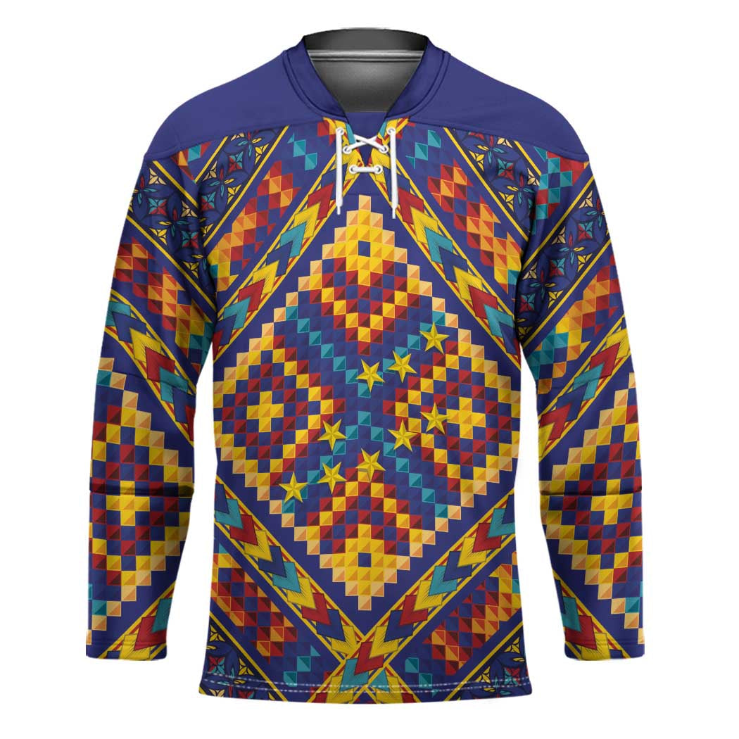 Kolose-Tuvalu Crochet Hockey Jersey with Polynesian and Pacific Tattoos - Polynesian Pride