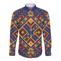 Kolose-Tuvalu Crochet Long Sleeve Button Shirt with Polynesian and Pacific Tattoos - Polynesian Pride