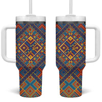 Kolose-Tuvalu Crochet Tumbler With Handle with Polynesian and Pacific Tattoos - Polynesian Pride