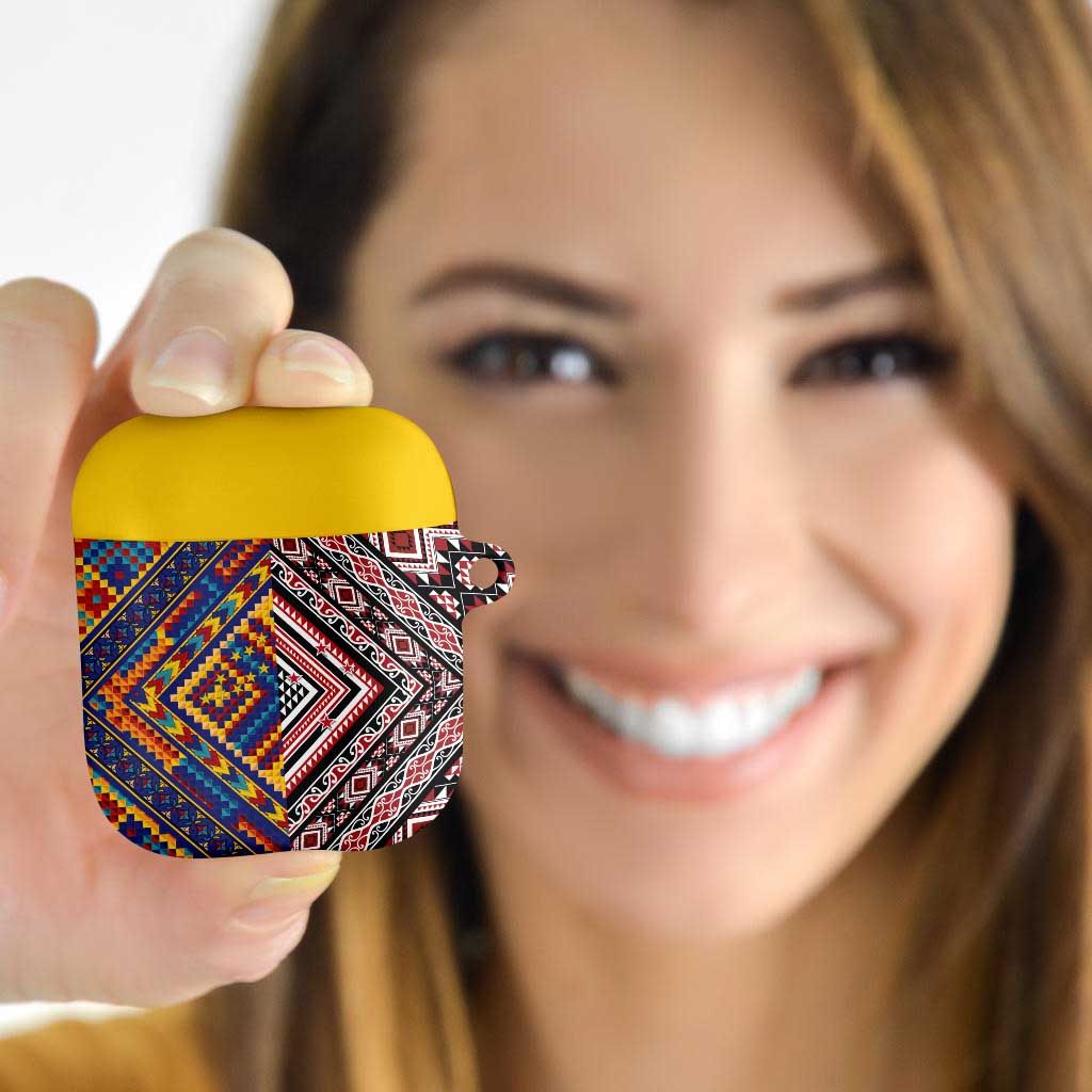 Tuvaluan and New Zealand Culture AirPods Case The Art of Kolose and Taniko - Polynesian Pride