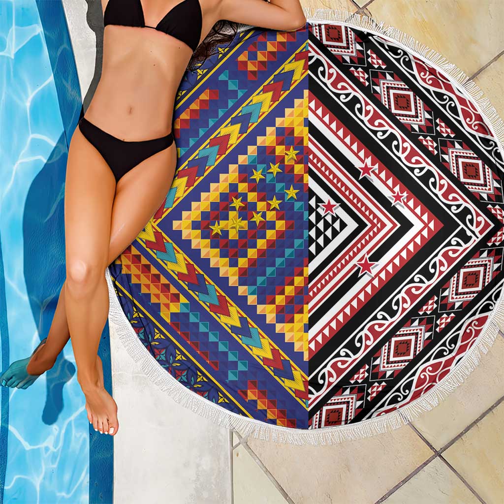 Tuvaluan and New Zealand Culture Beach Blanket The Art of Kolose and Taniko - Polynesian Pride