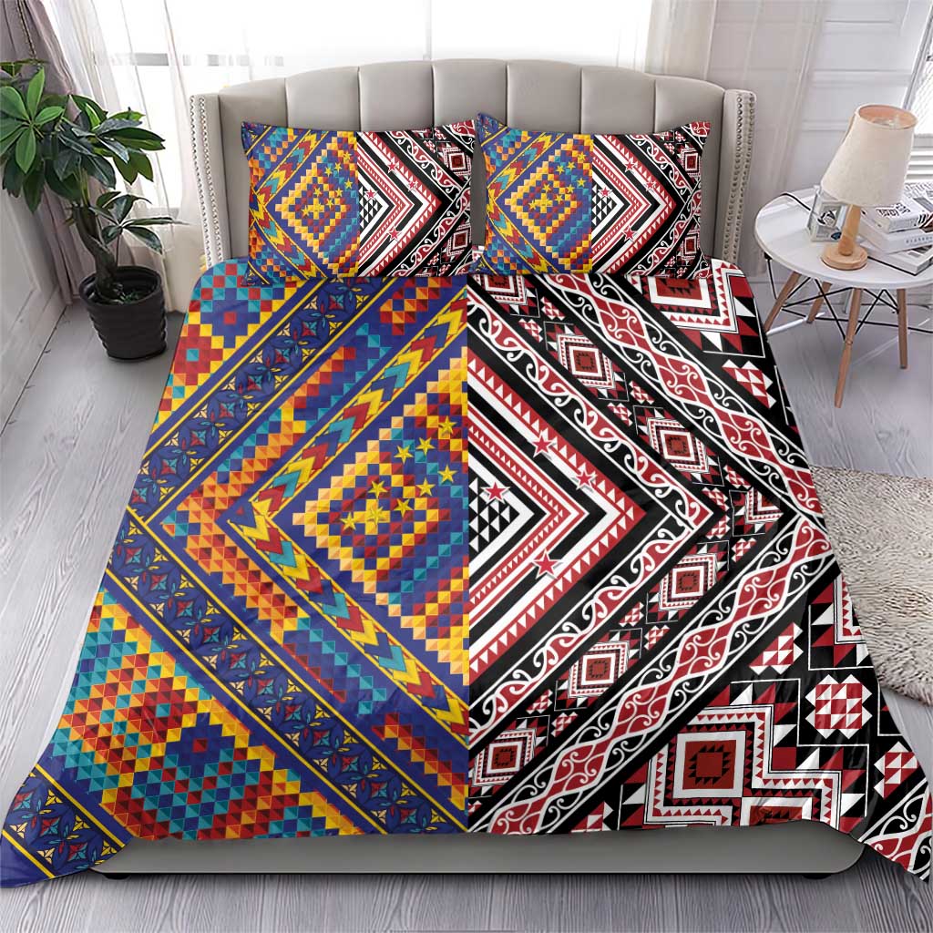 Tuvaluan and New Zealand Culture Bedding Set The Art of Kolose and Taniko LT03 - Polynesian Pride