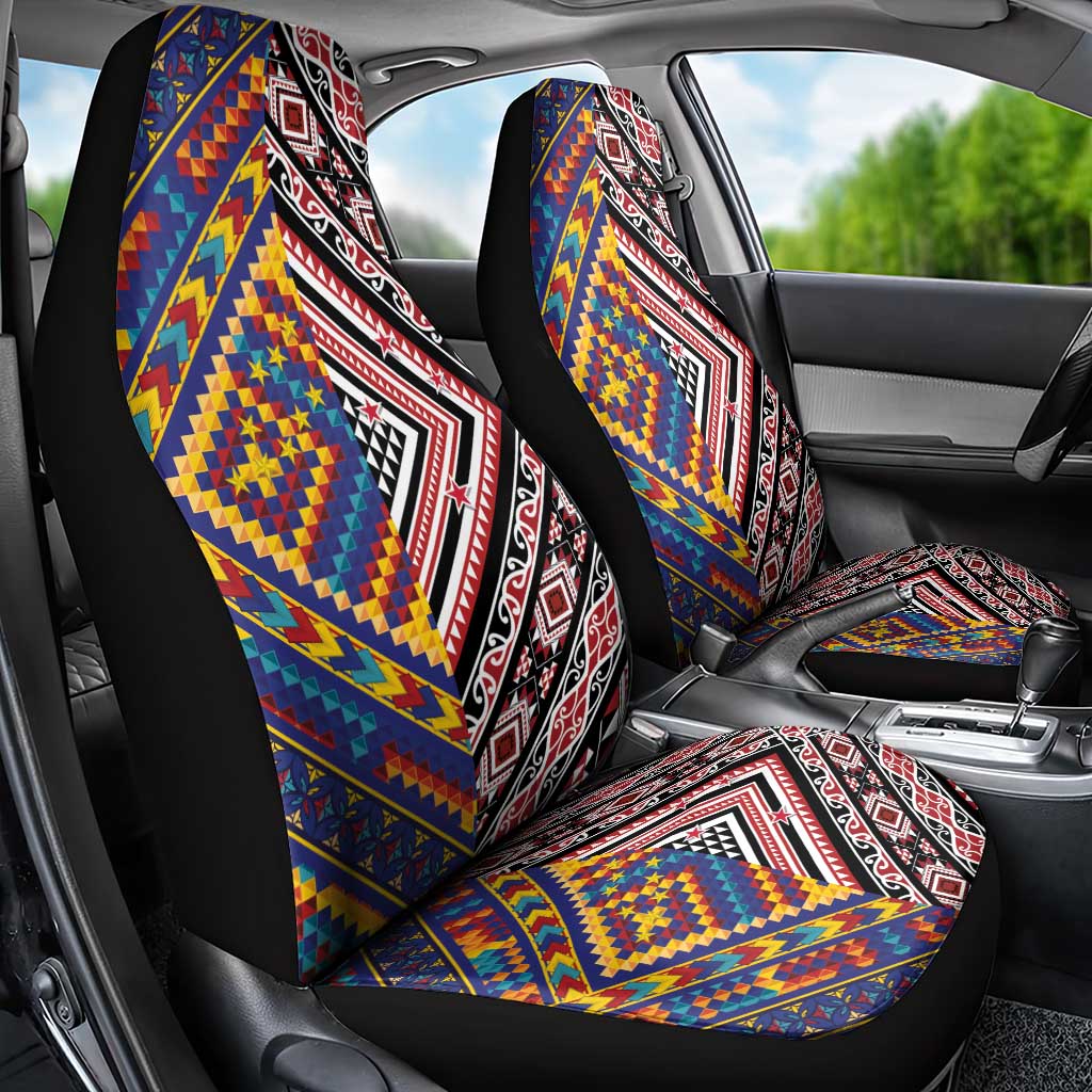 Tuvaluan and New Zealand Culture Car Seat Cover The Art of Kolose and Taniko - Polynesian Pride