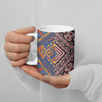 Tuvaluan and New Zealand Culture Ceramic Mug The Art of Kolose and Taniko - Polynesian Pride