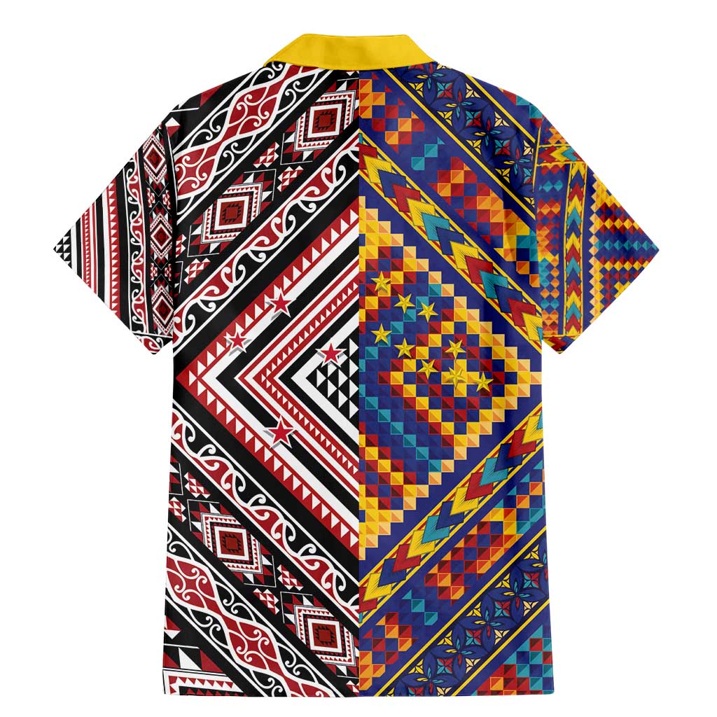 Tuvaluan and New Zealand Culture Family Matching Mermaid Dress and Hawaiian Shirt The Art of Kolose and Taniko - Polynesian Pride