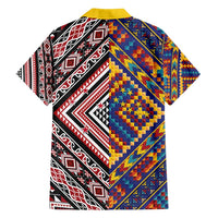 Tuvaluan and New Zealand Culture Family Matching Off Shoulder Short Dress and Hawaiian Shirt The Art of Kolose and Taniko LT03 - Polynesian Pride
