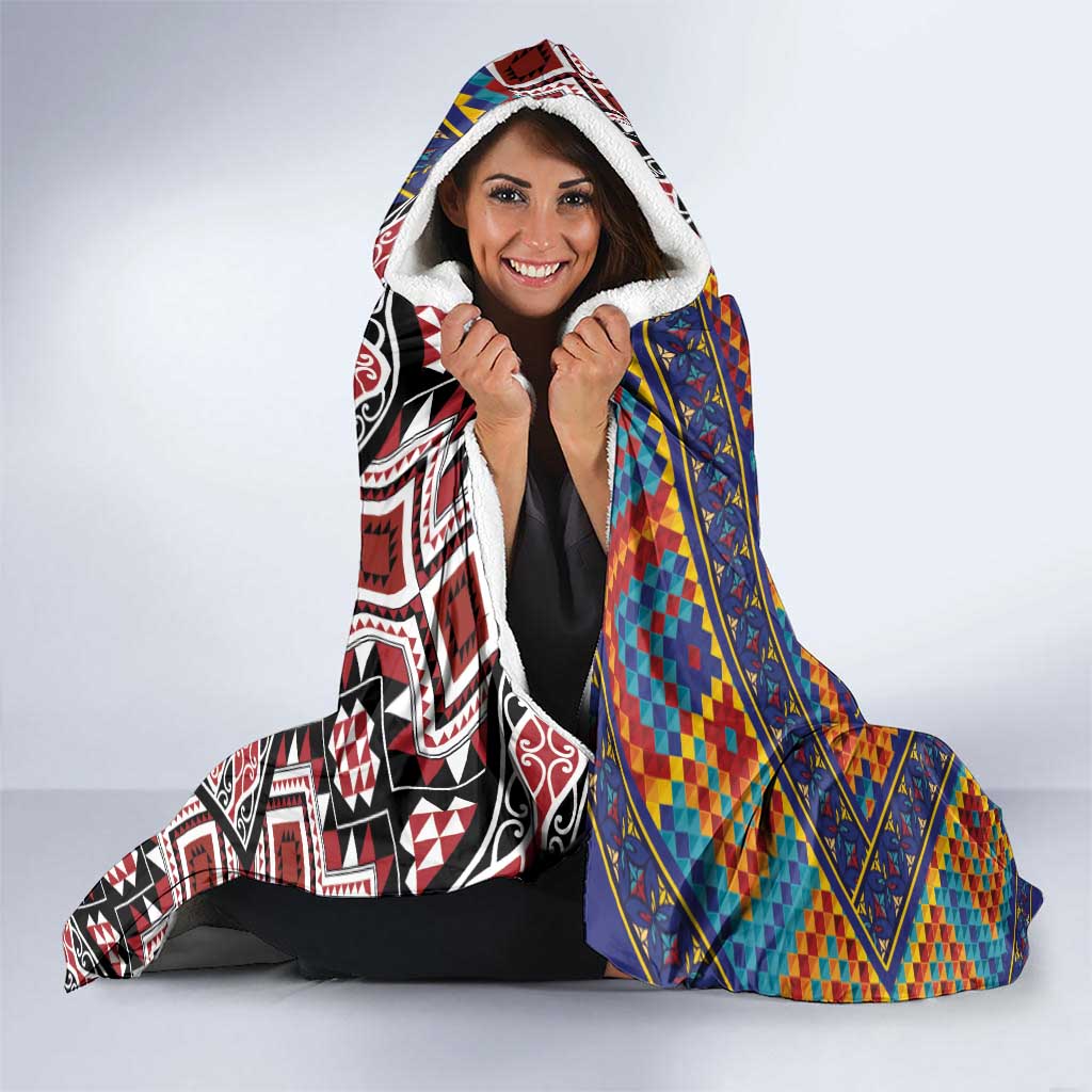 Tuvaluan and New Zealand Culture Hooded Blanket The Art of Kolose and Taniko - Polynesian Pride