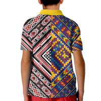 Tuvaluan and New Zealand Culture Kid Polo Shirt The Art of Kolose and Taniko LT03 - Polynesian Pride