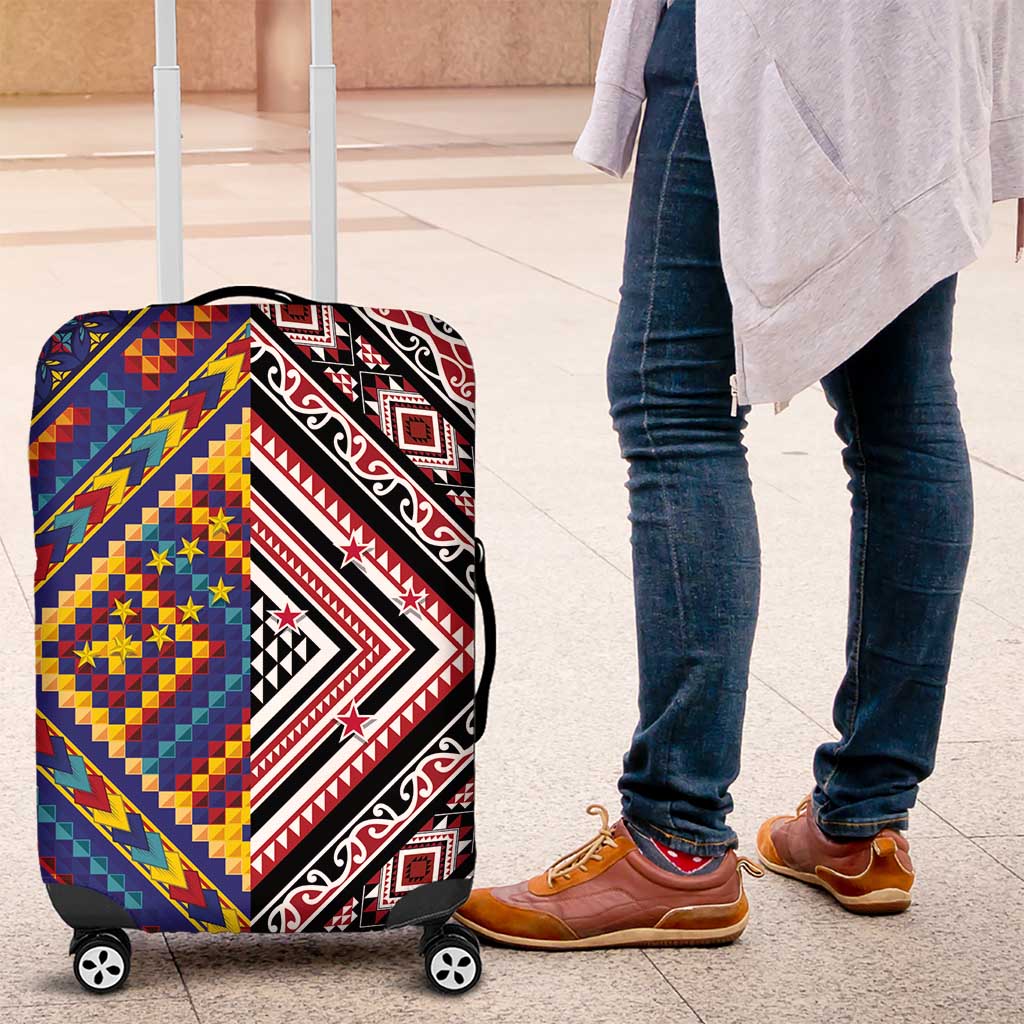 Tuvaluan and New Zealand Culture Luggage Cover The Art of Kolose and Taniko - Polynesian Pride