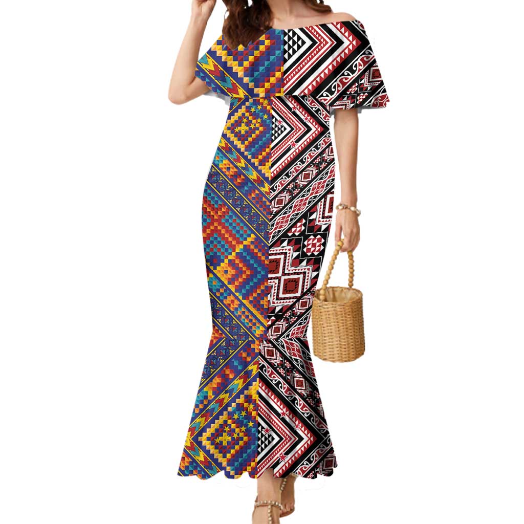 Tuvaluan and New Zealand Culture Mermaid Dress The Art of Kolose and Taniko - Polynesian Pride