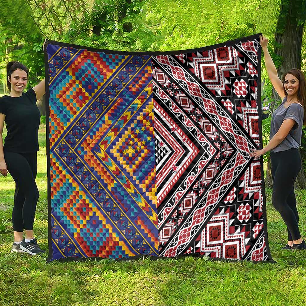 Tuvaluan and New Zealand Culture Quilt The Art of Kolose and Taniko - Polynesian Pride