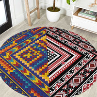 Tuvaluan and New Zealand Culture Round Carpet The Art of Kolose and Taniko - Polynesian Pride