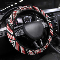 Tuvaluan and New Zealand Culture Steering Wheel Cover The Art of Kolose and Taniko LT03 Universal Fit Navy - Polynesian Pride