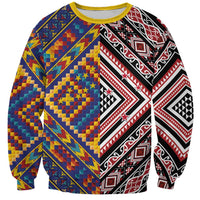 Tuvaluan and New Zealand Culture Sweatshirt The Art of Kolose and Taniko - Polynesian Pride