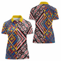 Tuvaluan and New Zealand Culture Women Polo Shirt The Art of Kolose and Taniko - Polynesian Pride