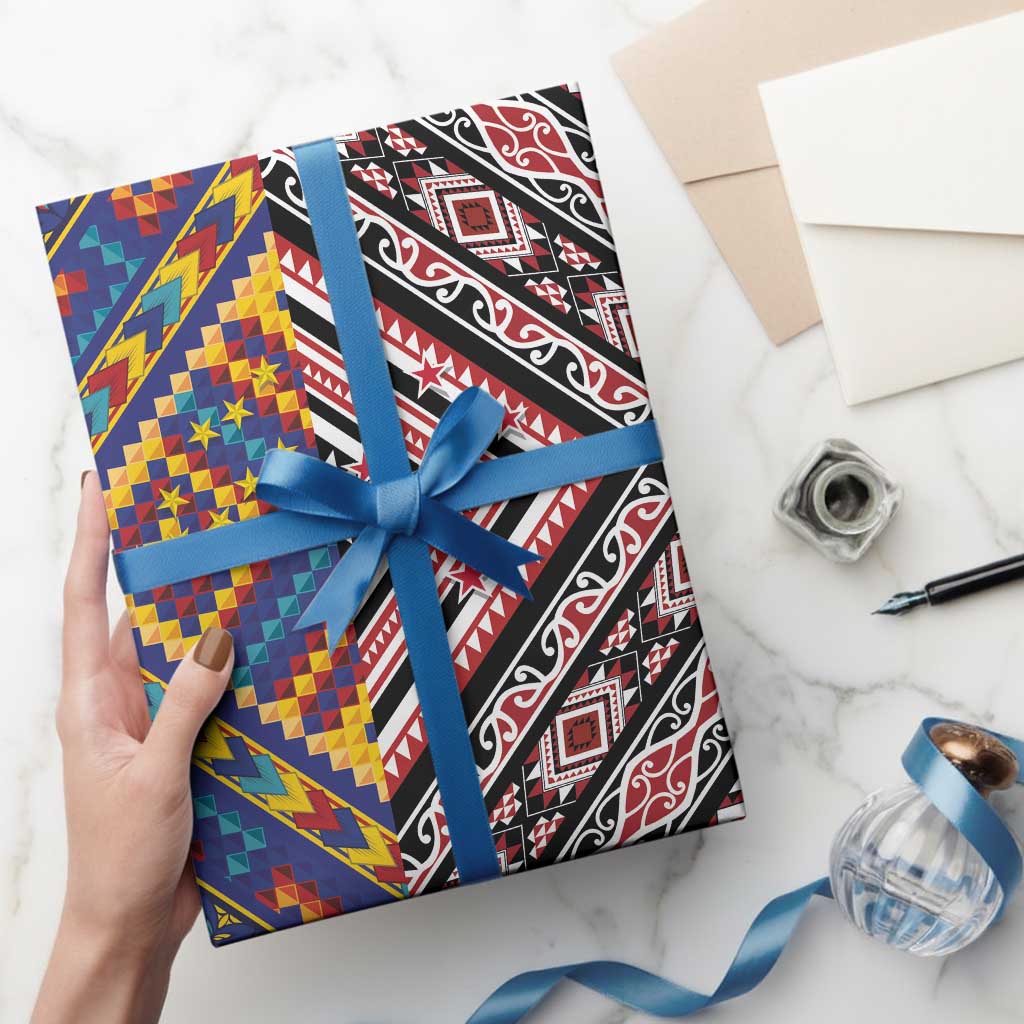 Tuvaluan and New Zealand Culture Wrapping Paper The Art of Kolose and Taniko LT03 - Polynesian Pride