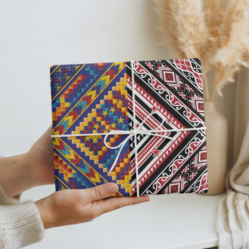 Tuvaluan and New Zealand Culture Wrapping Paper The Art of Kolose and Taniko LT03 - Polynesian Pride