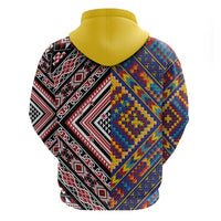 Tuvaluan and New Zealand Culture Zip Hoodie The Art of Kolose and Taniko - Polynesian Pride