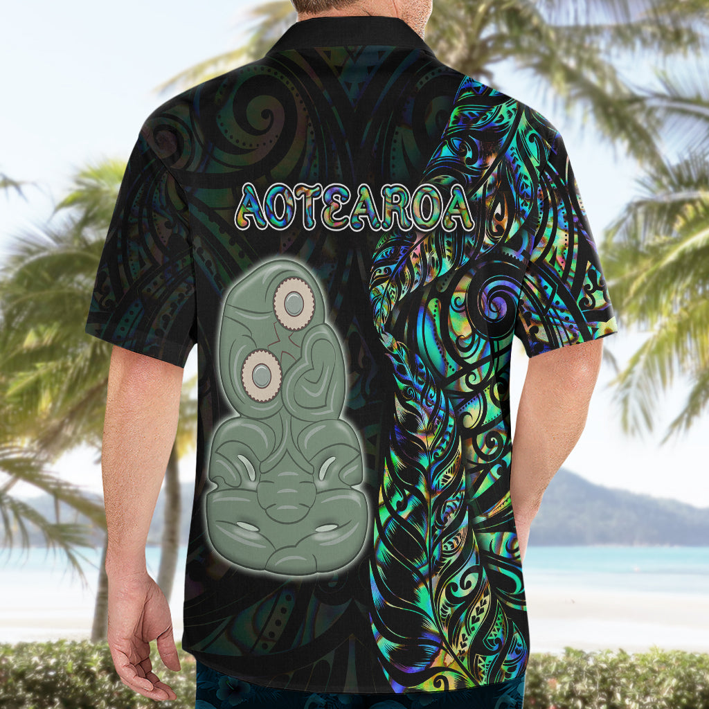 New Zealand Hawaiian Shirt Silver Fern and Hei Tiki with Papua Shell Maori Tribal LT03 - Polynesian Pride