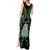 New Zealand Tank Maxi Dress Silver Fern and Hei Tiki with Papua Shell Maori Tribal LT03 - Polynesian Pride