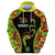 Personalised Vanuatu Running Hoodie Footprint and Hibiscus Polynesian Style