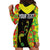 Personalised Vanuatu Running Hoodie Dress Footprint and Hibiscus Polynesian Style