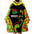 Personalised Vanuatu Running Wearable Blanket Hoodie Footprint and Hibiscus Polynesian Style