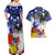 Filipino American History Month Couples Matching Off Shoulder Maxi Dress and Hawaiian Shirt Filipino Coat Of Arms and American Eagle Splash Style LT03 - Polynesian Pride