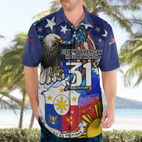 Filipino American History Month Hawaiian Shirt Filipino Coat Of Arms and American Eagle Splash Style LT03 - Polynesian Pride