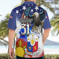 Filipino American History Month Hawaiian Shirt Filipino Coat Of Arms and American Eagle Splash Style LT03 - Polynesian Pride