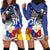 Filipino American History Month Hoodie Dress Filipino Coat Of Arms and American Eagle Splash Style LT03 - Polynesian Pride