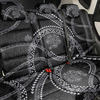 Hawaiian Kakau Art and Hisbiscus Tattoo Back Car Seat Cover Tribal Pattern-Silver Style LT03 - Polynesian Pride