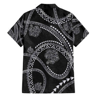 Hawaiian Kakau Art and Hisbiscus Tattoo Family Matching Puletasi and Hawaiian Shirt Tribal Pattern-Silver Style LT03 - Polynesian Pride