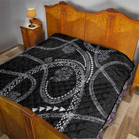 Hawaiian Kakau Art and Hisbiscus Tattoo Quilt Tribal Pattern-Silver Style - Polynesian Pride