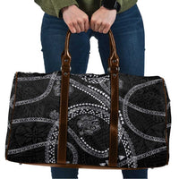Hawaiian Kakau Art and Hisbiscus Tattoo Travel Bag Tribal Pattern-Silver Style - Polynesian Pride