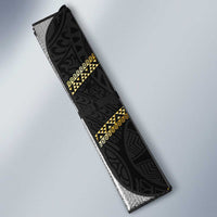 Hawaiian Kakau Art and Hisbiscus Tattoo Auto Sun Shade Tribal Pattern-Gold Style LT03 - Polynesian Pride